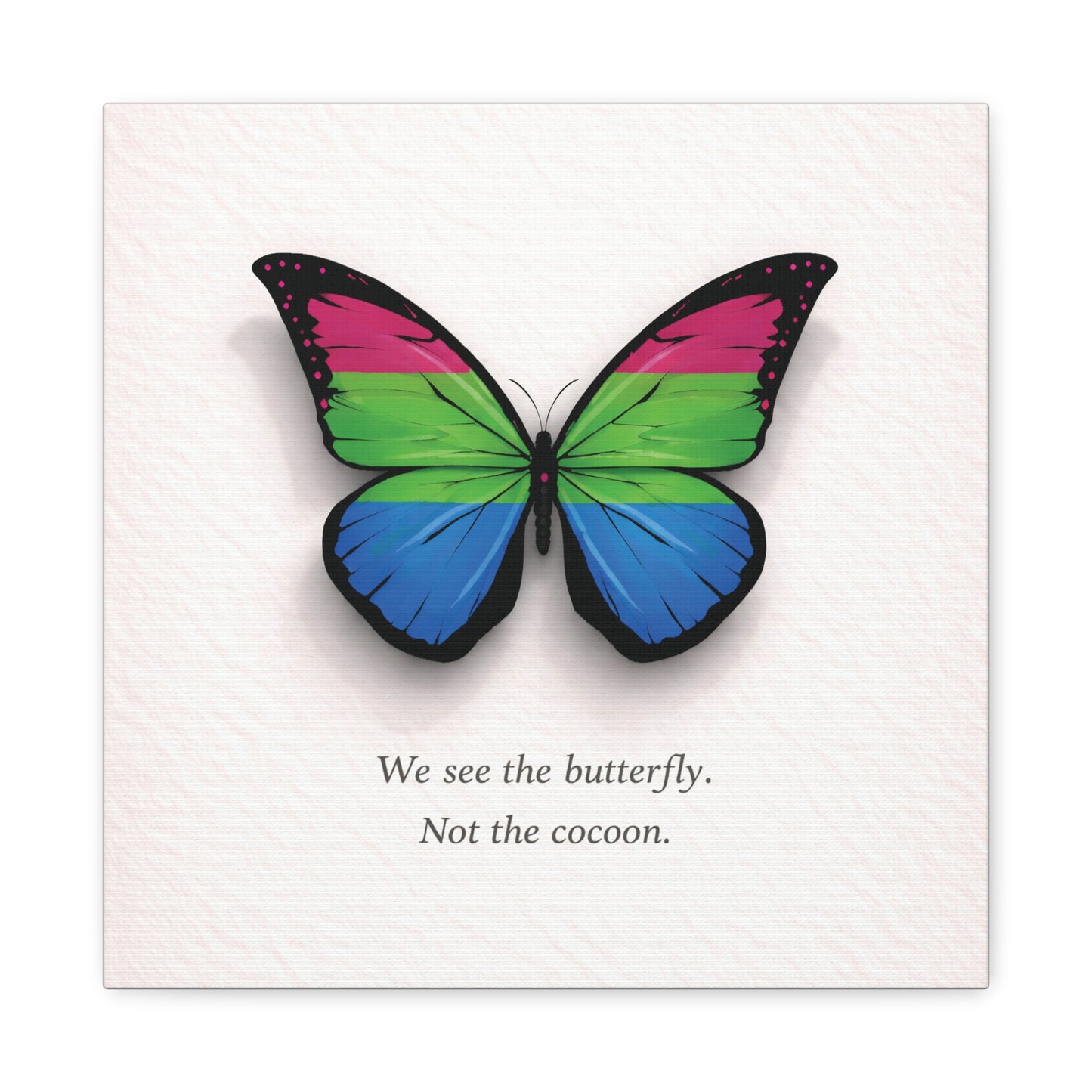 poly pride butterfly | metamorphosis series canvas wall art