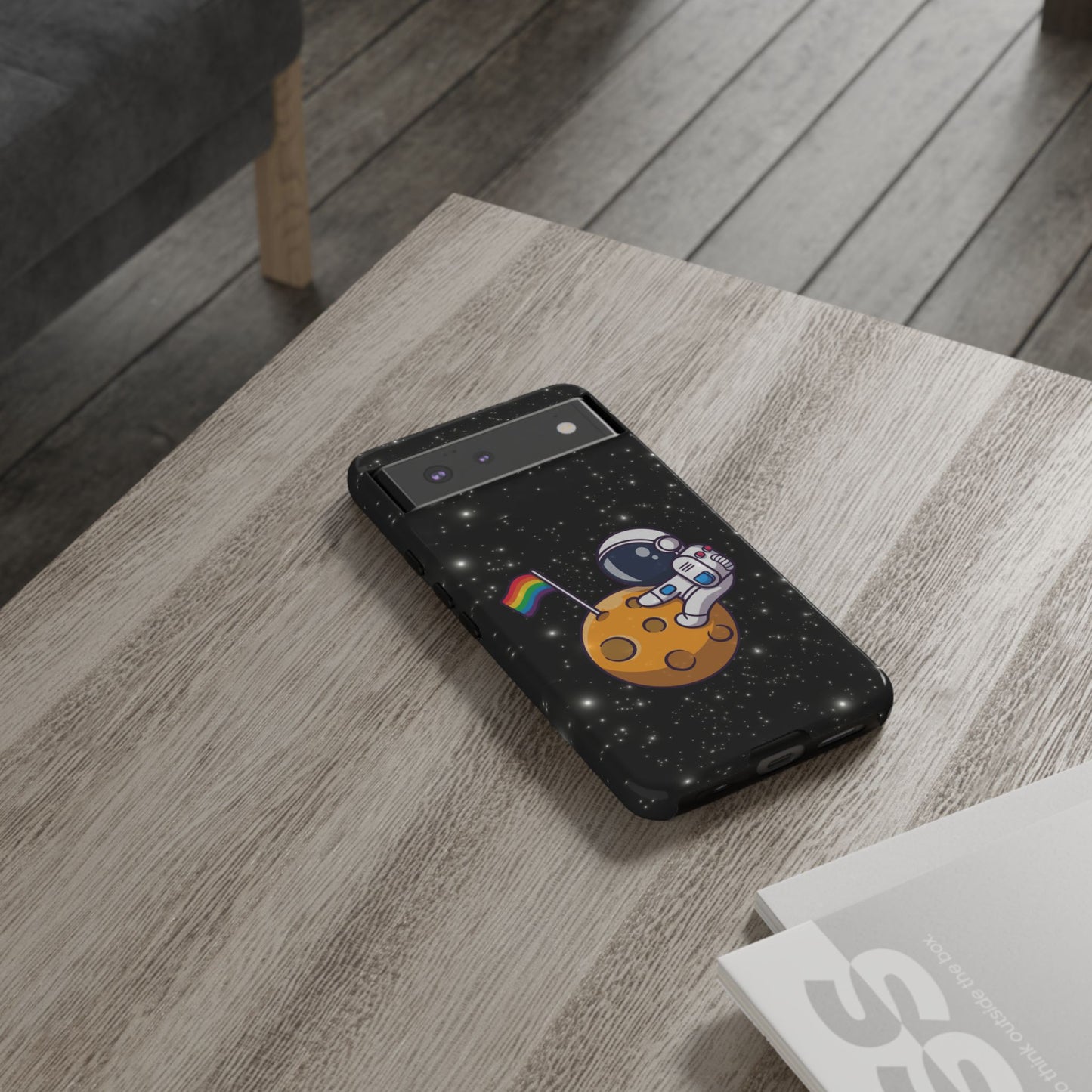 "cosmic queer" lgbtqia+ android astronaut tough phone case