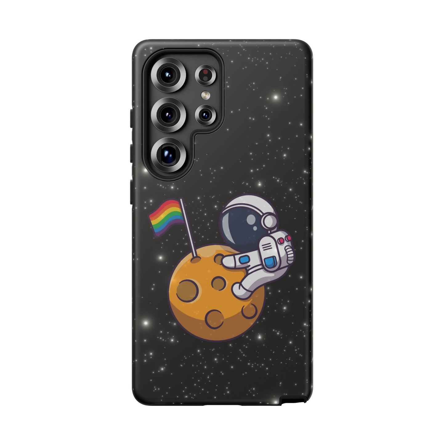 "cosmic queer" lgbtqia+ android astronaut tough phone case