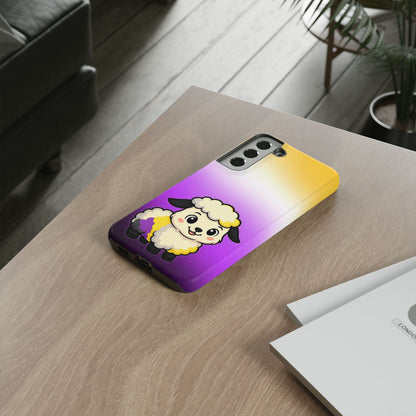 "NonbiBaaary" – Nonbinary Pride Sheep Android Tough Phone Case
