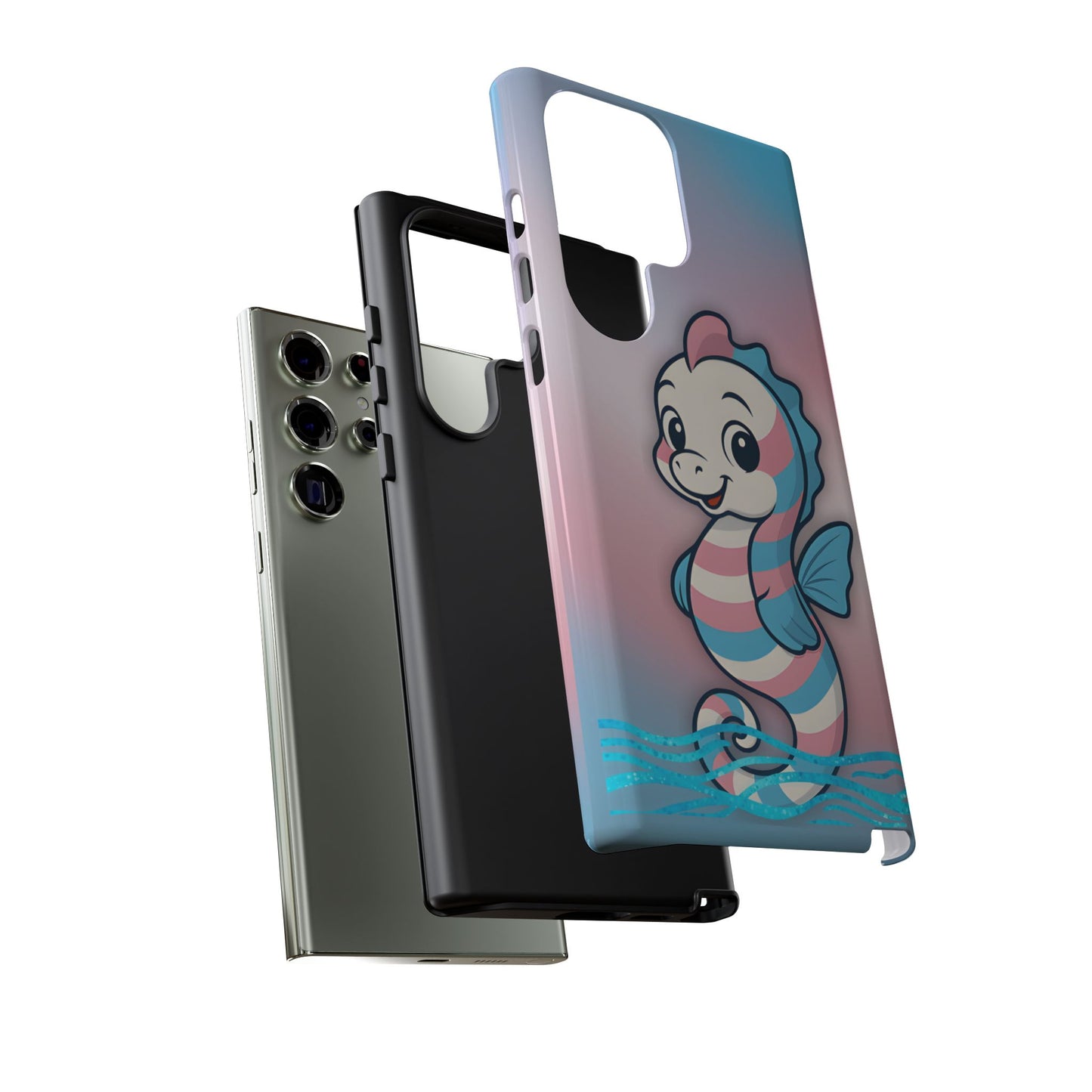 “sea me” – trans pride seahorse android tough phone case