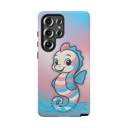 “Sea Me” – Trans Pride Seahorse Android Tough Phone Case