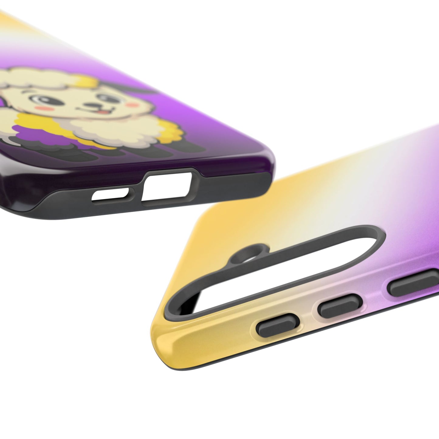"nonbibaaary" – nonbinary pride sheep android tough phone case