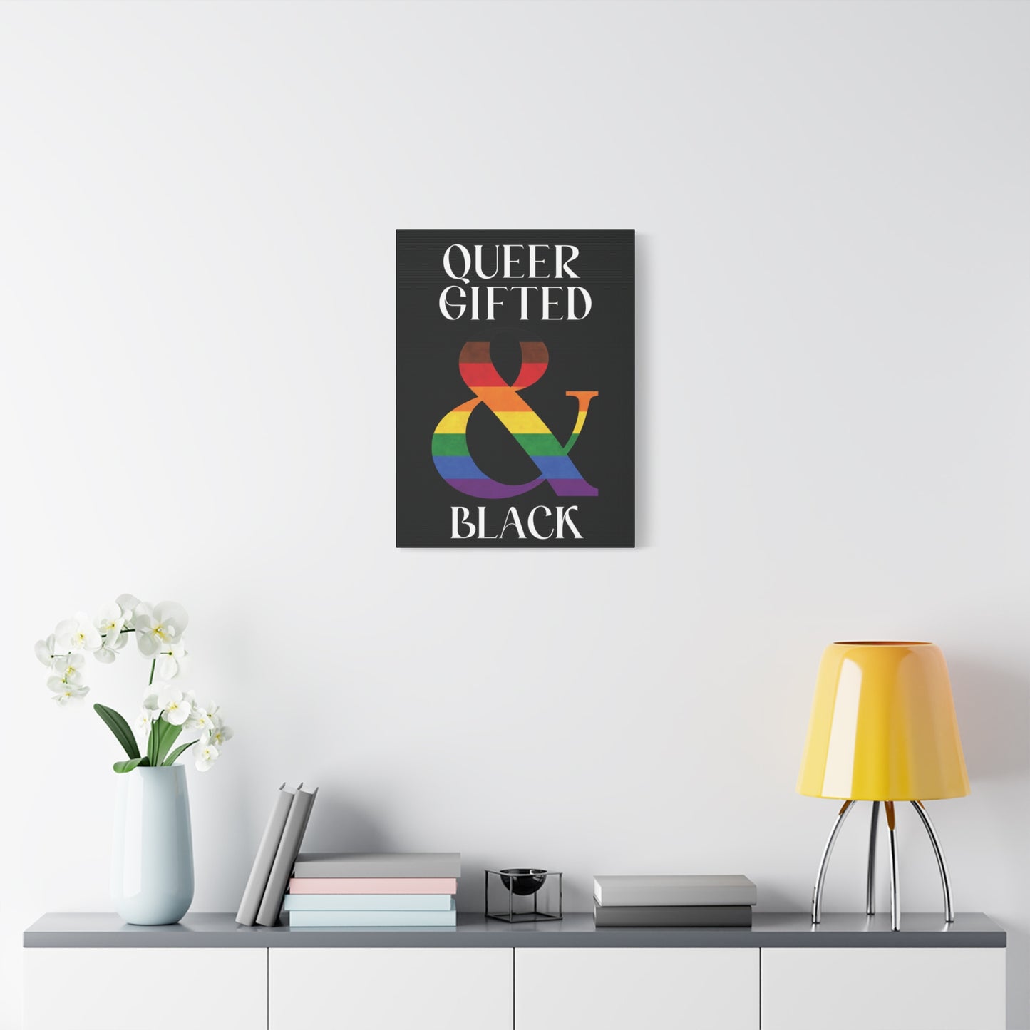 queer, gifted and black | lgbtq pride statement canvas wall art