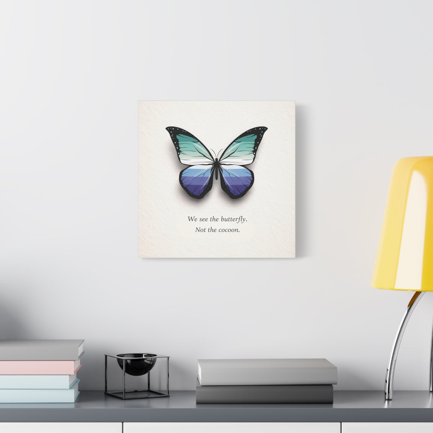 gay male pride butterfly | metamorphosis series canvas wall art