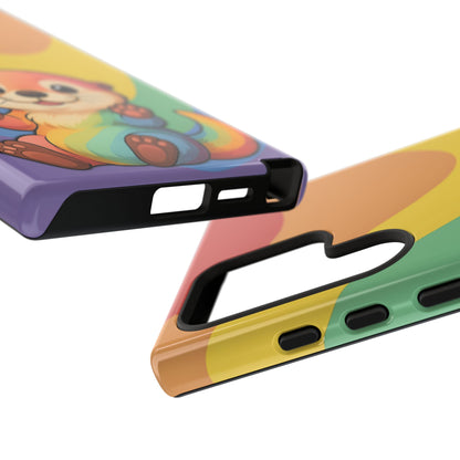 “Otterly Queer” – Retro Rainbow Pride Otter Android Tough Phone Case