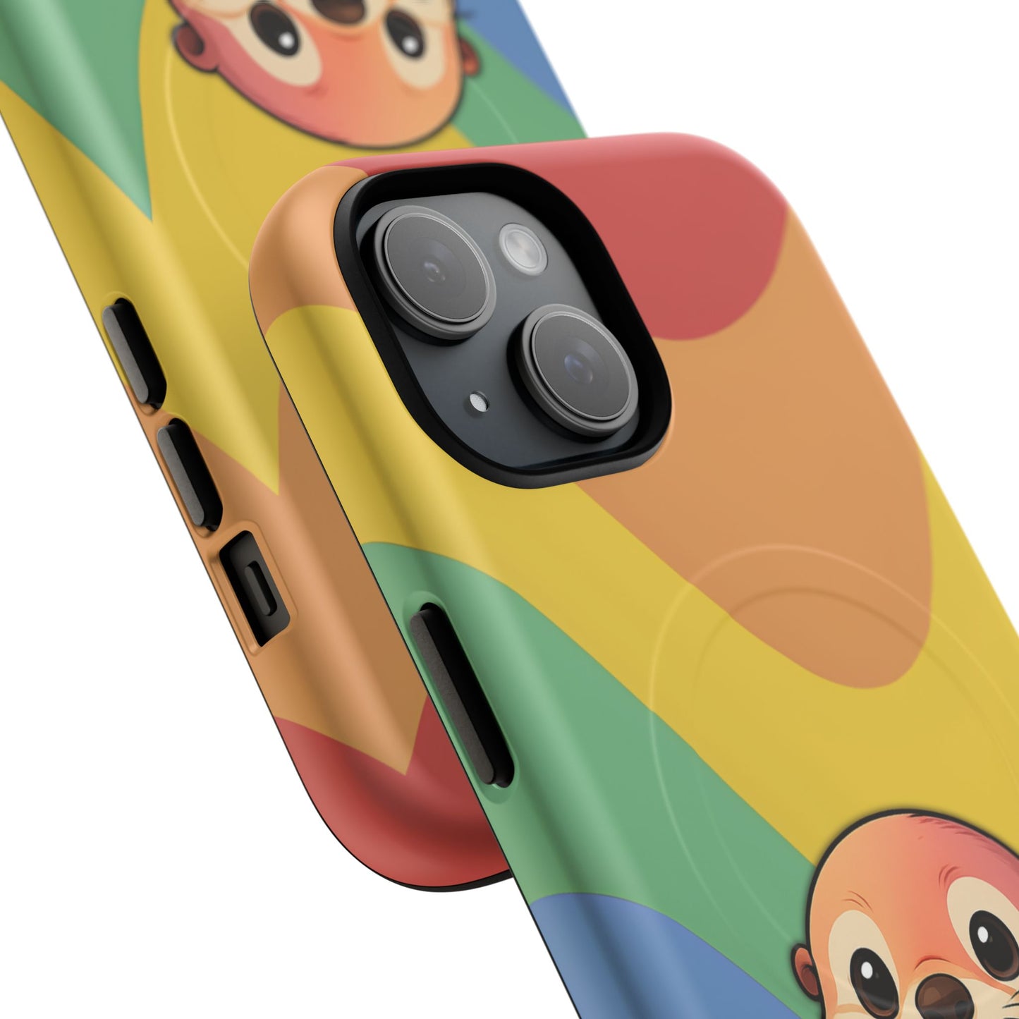 “otterly queer” – retro rainbow pride otter magsafe® iphone tough case