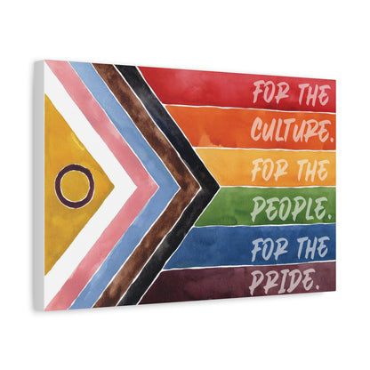For The Culture. For The People. For The Pride. | Progress Pride Flag Canvas Wall Art