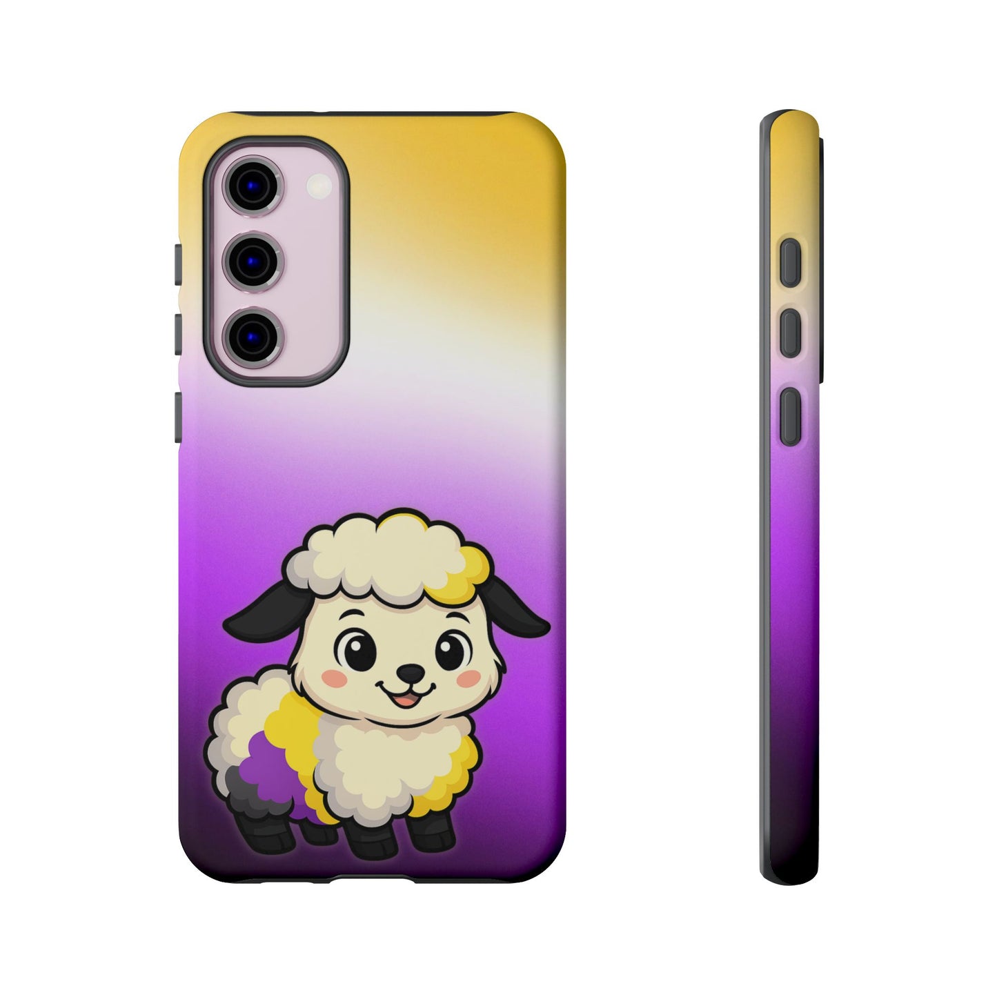 "nonbibaaary" – nonbinary pride sheep android tough phone case