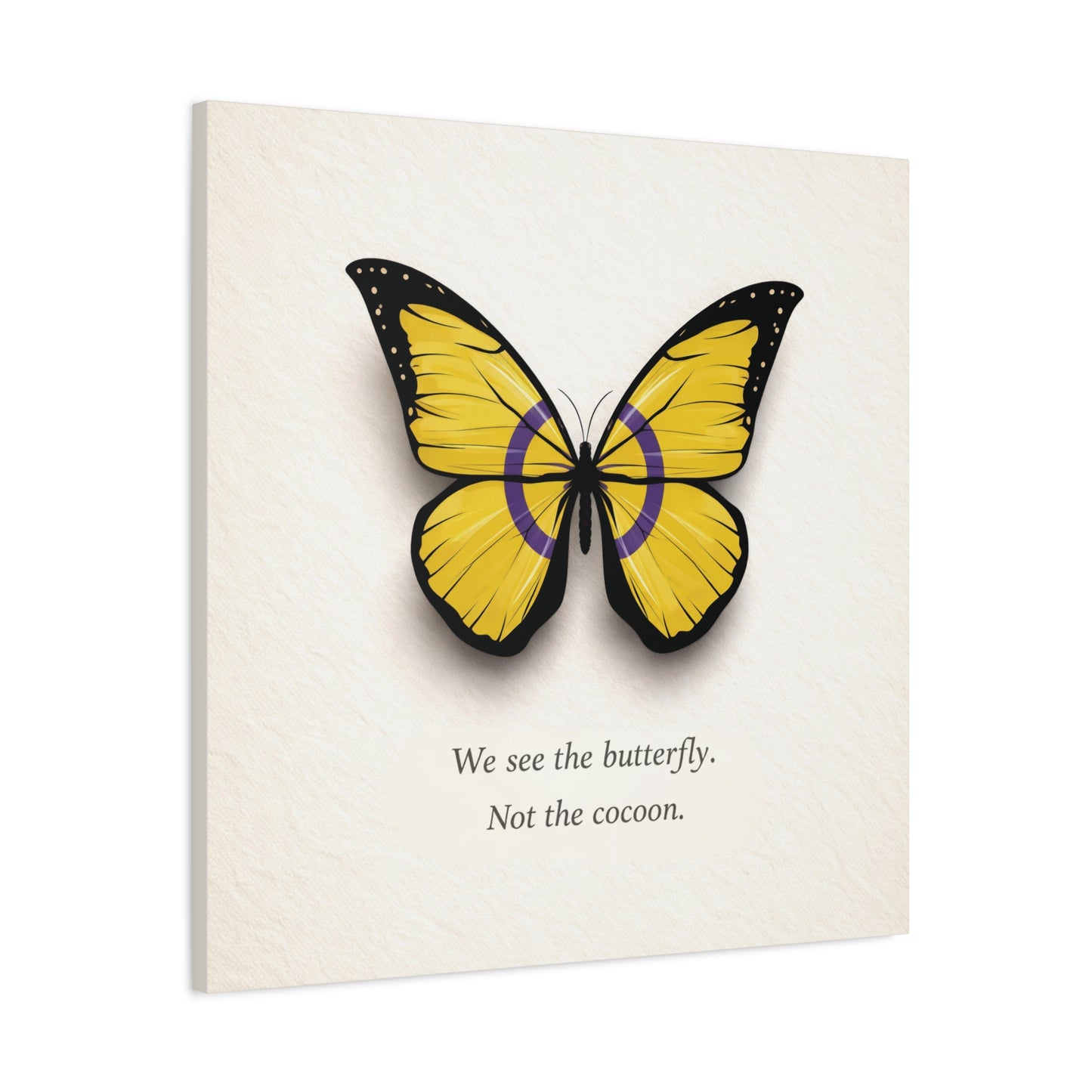 intersex pride butterfly | metamorphosis series canvas wall art