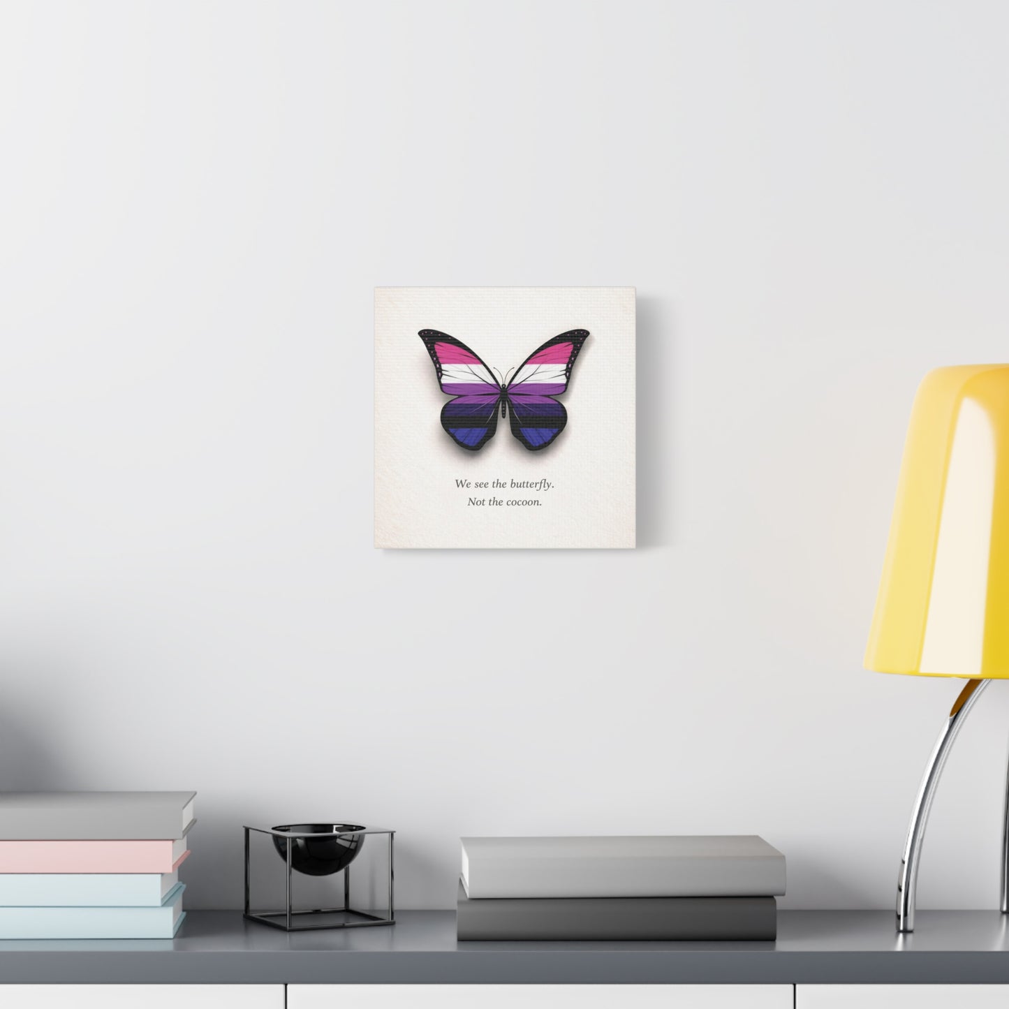 genderfluid pride butterfly | metamorphosis series canvas wall art