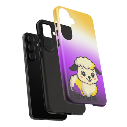 "NonbiBaaary" – Nonbinary Pride Sheep Android Tough Phone Case