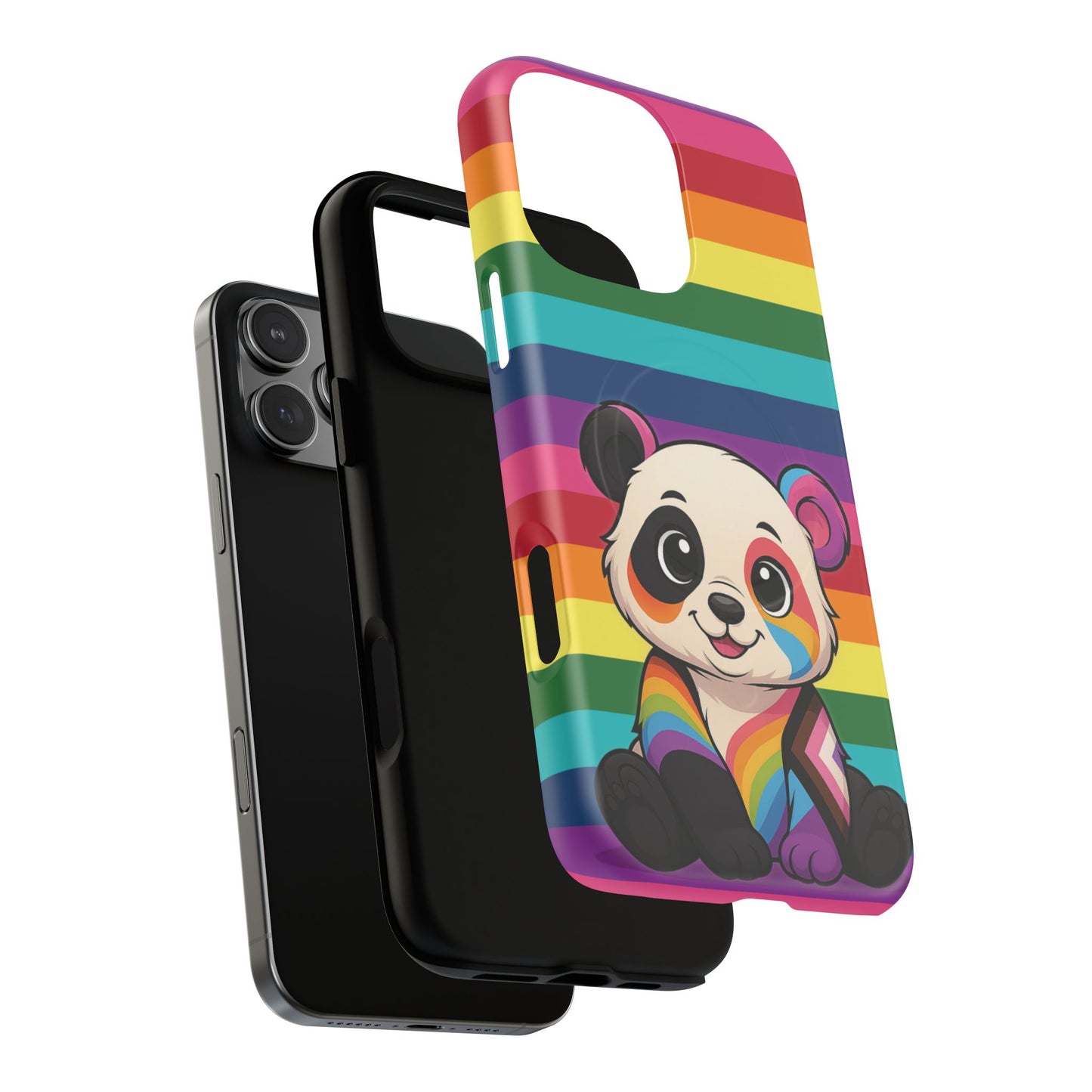"pridecub" – progress + rainbow pride panda magsafe® iphone tough case