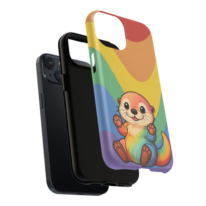 “Otterly Queer” – Retro Rainbow Pride Otter MagSafe® iPhone Tough Case
