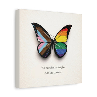 Progress Rainbow Pride Butterfly | Metamorphosis Series Canvas Wall Art