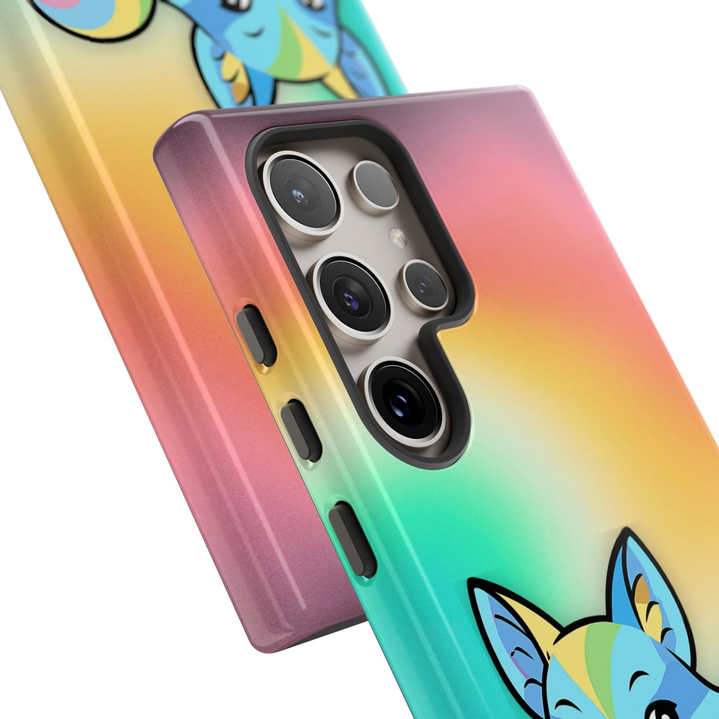"queer as a fox" – queer pride fox android tough phone case
