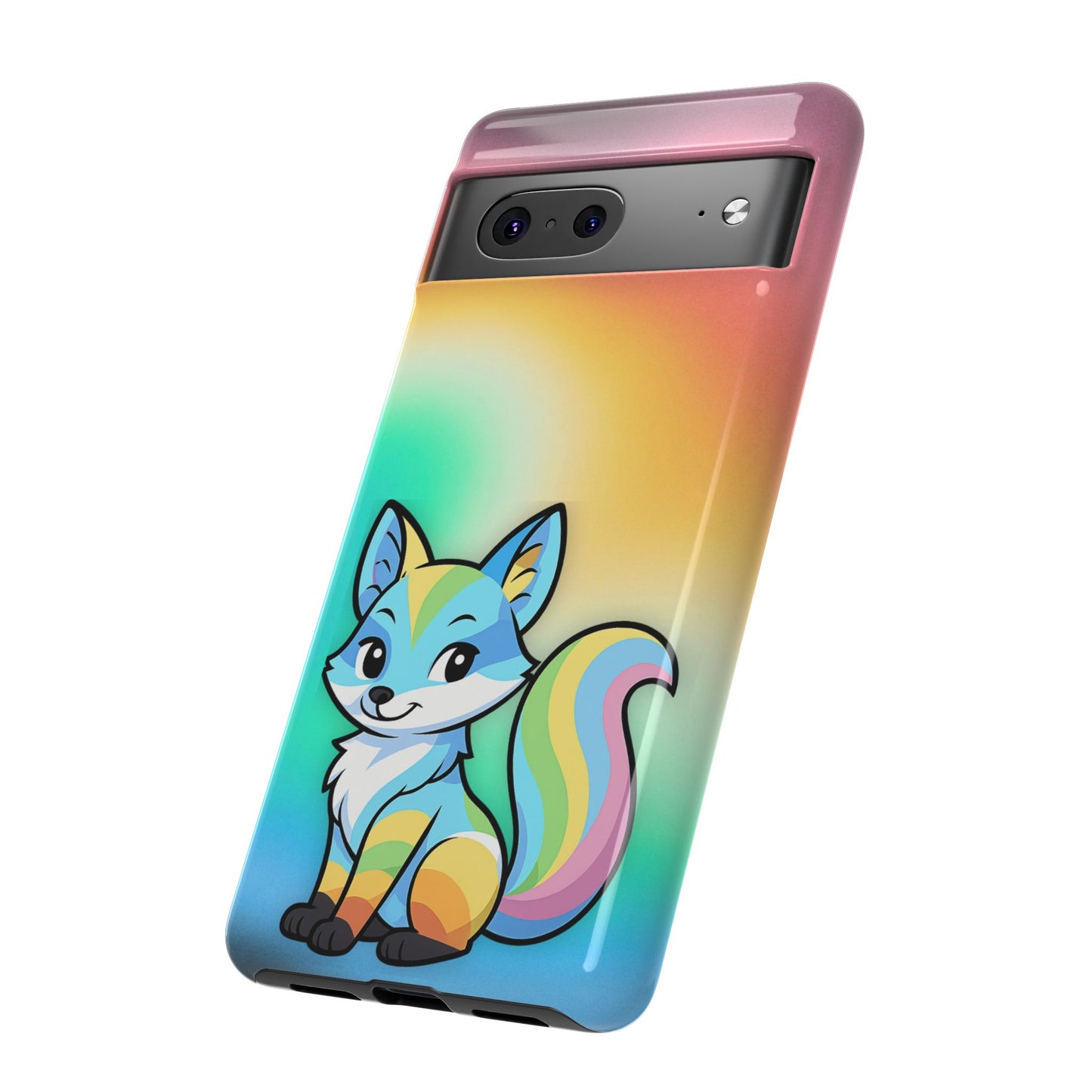 "queer as a fox" – queer pride fox android tough phone case