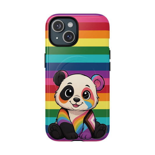 "PrideCub" – Progress + Rainbow Pride Panda MagSafe® iPhone Tough Case