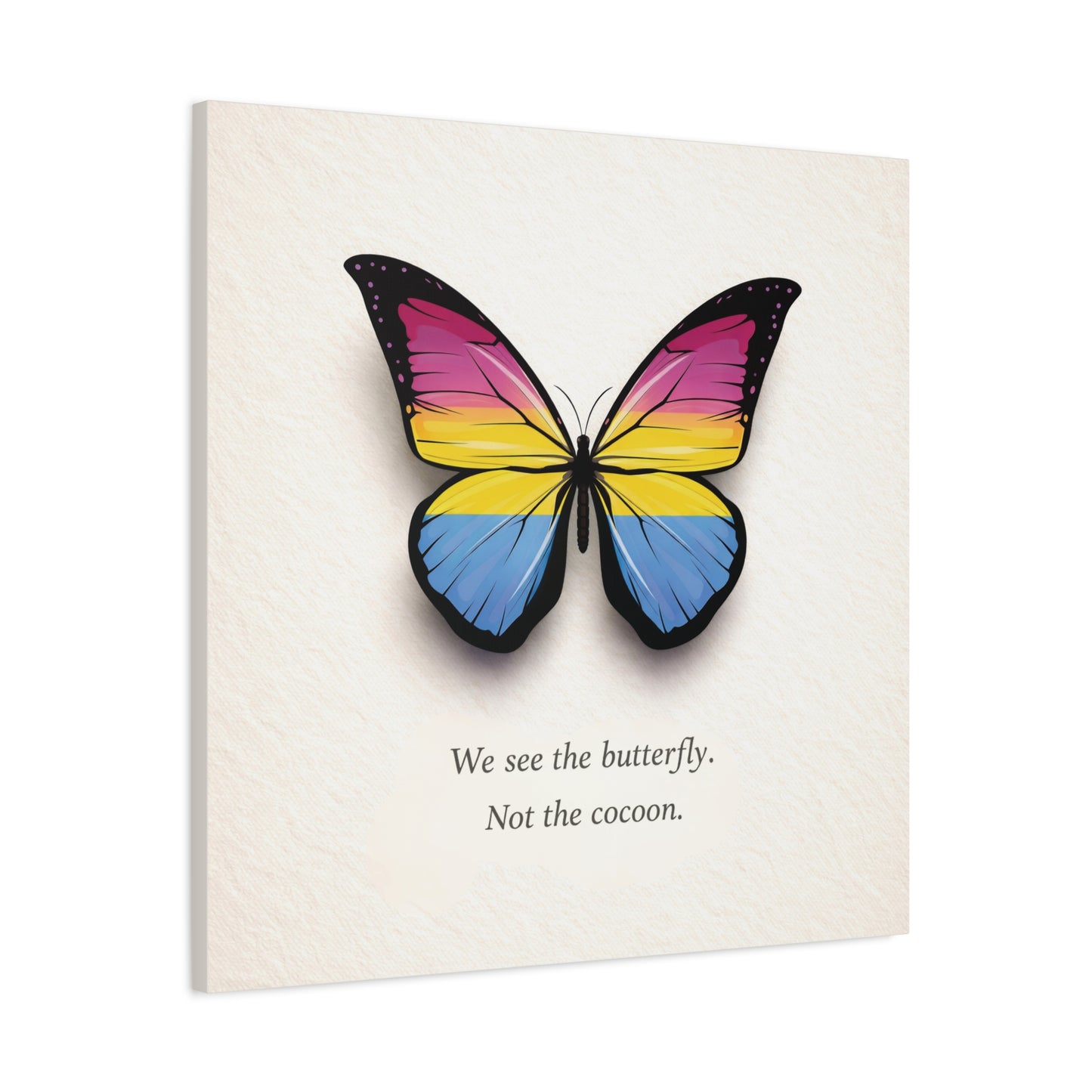 pan pride butterfly | metamorphosis series canvas wall art