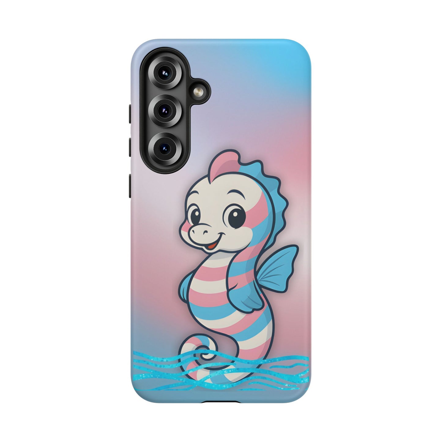 “sea me” – trans pride seahorse android tough phone case