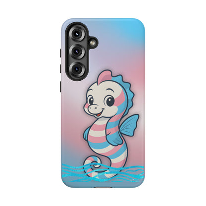 “Sea Me” – Trans Pride Seahorse Android Tough Phone Case
