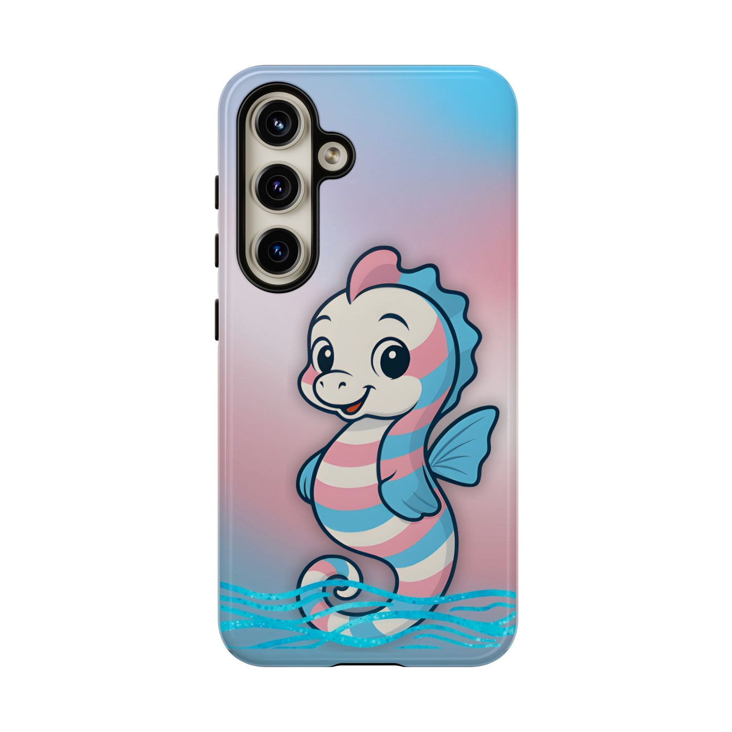“sea me” – trans pride seahorse android tough phone case