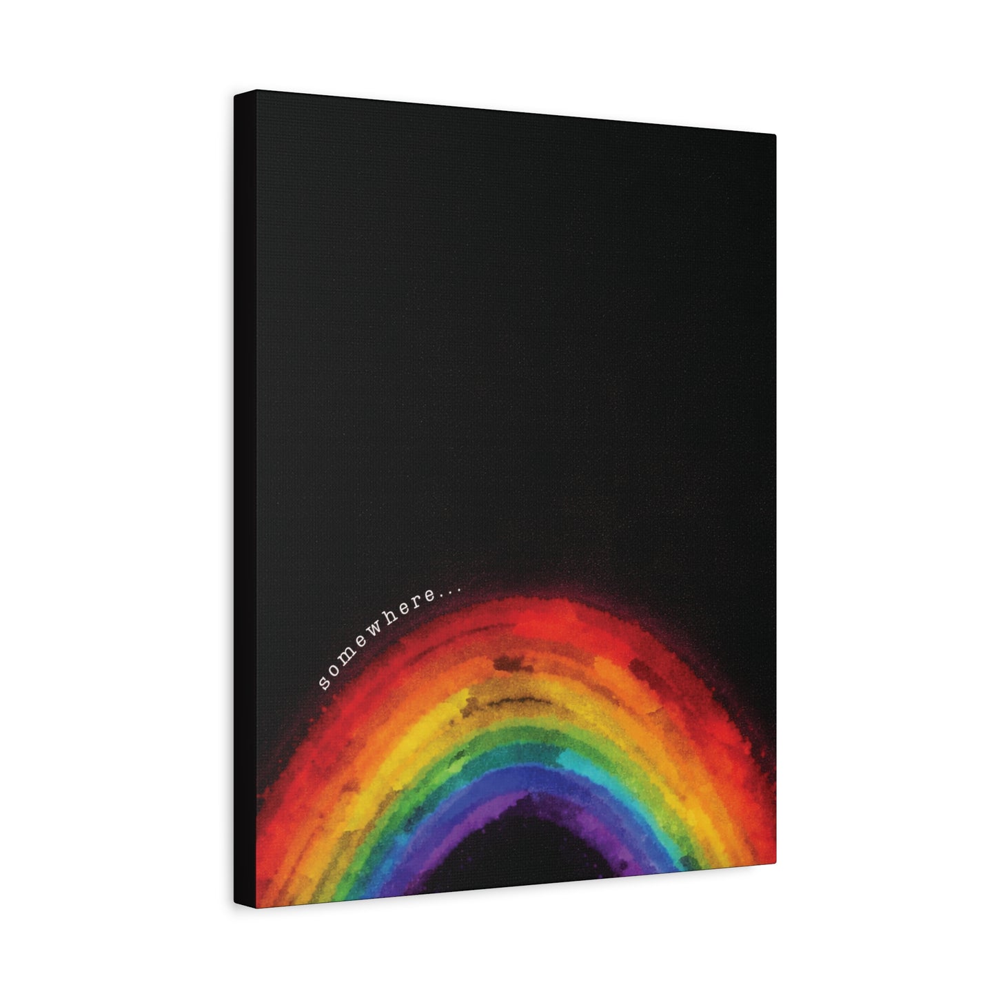 somewhere. | vibrant abstract watercolor rainbow canvas wall art