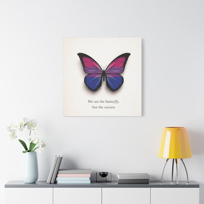 Bi Pride Butterfly | Metamorphosis Series Canvas Wall Art