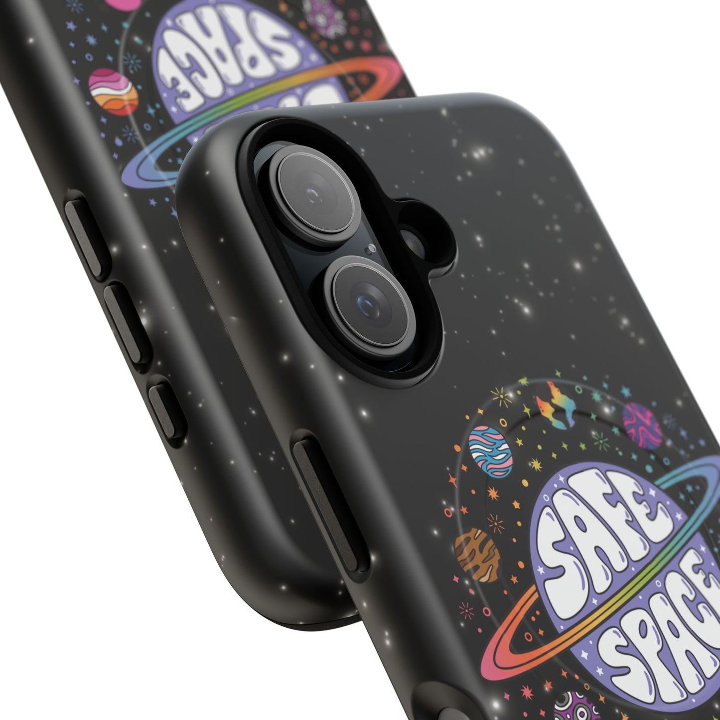 "safe space" lgbtqia+ pride galaxy magsafe® iphone case