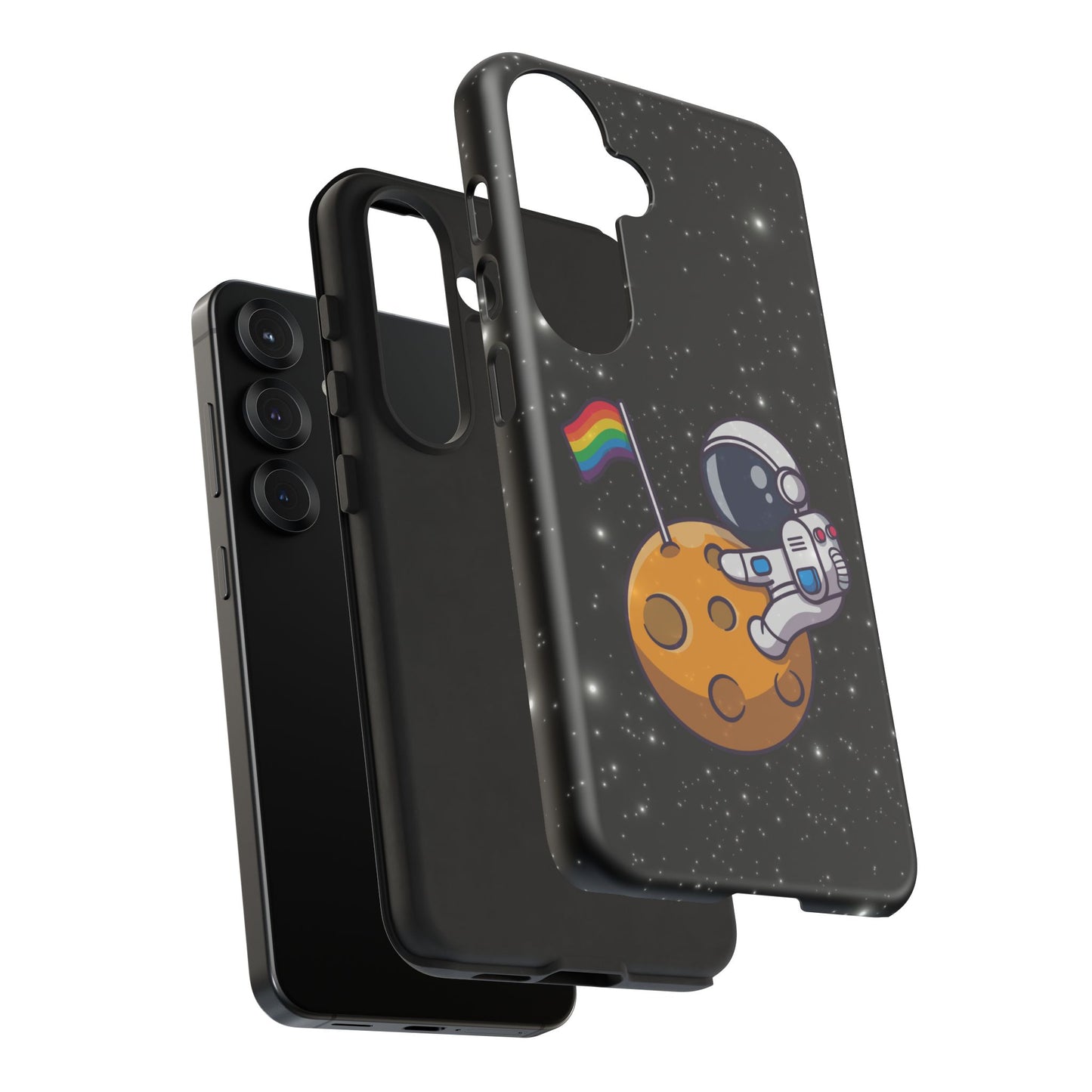 "cosmic queer" lgbtqia+ android astronaut tough phone case