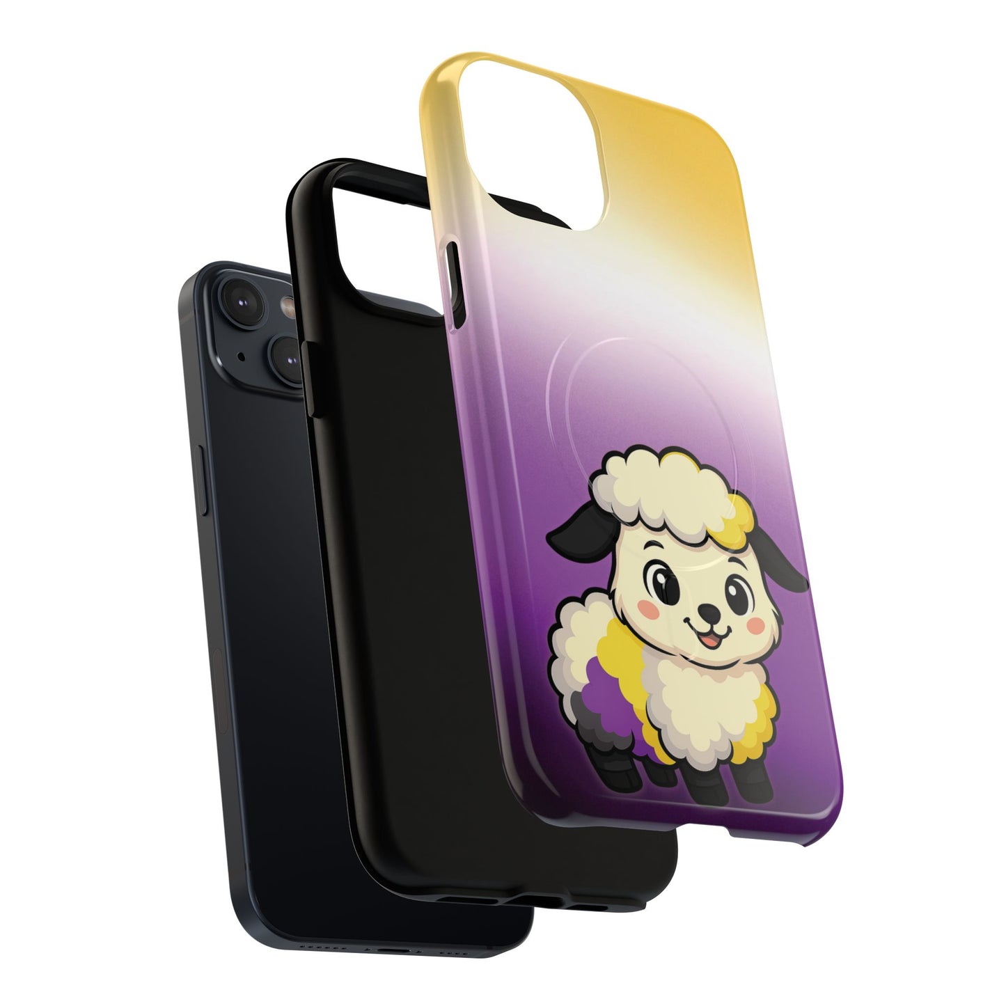 "nonbibaaary" – nonbinary pride sheep magsafe® iphone tough case