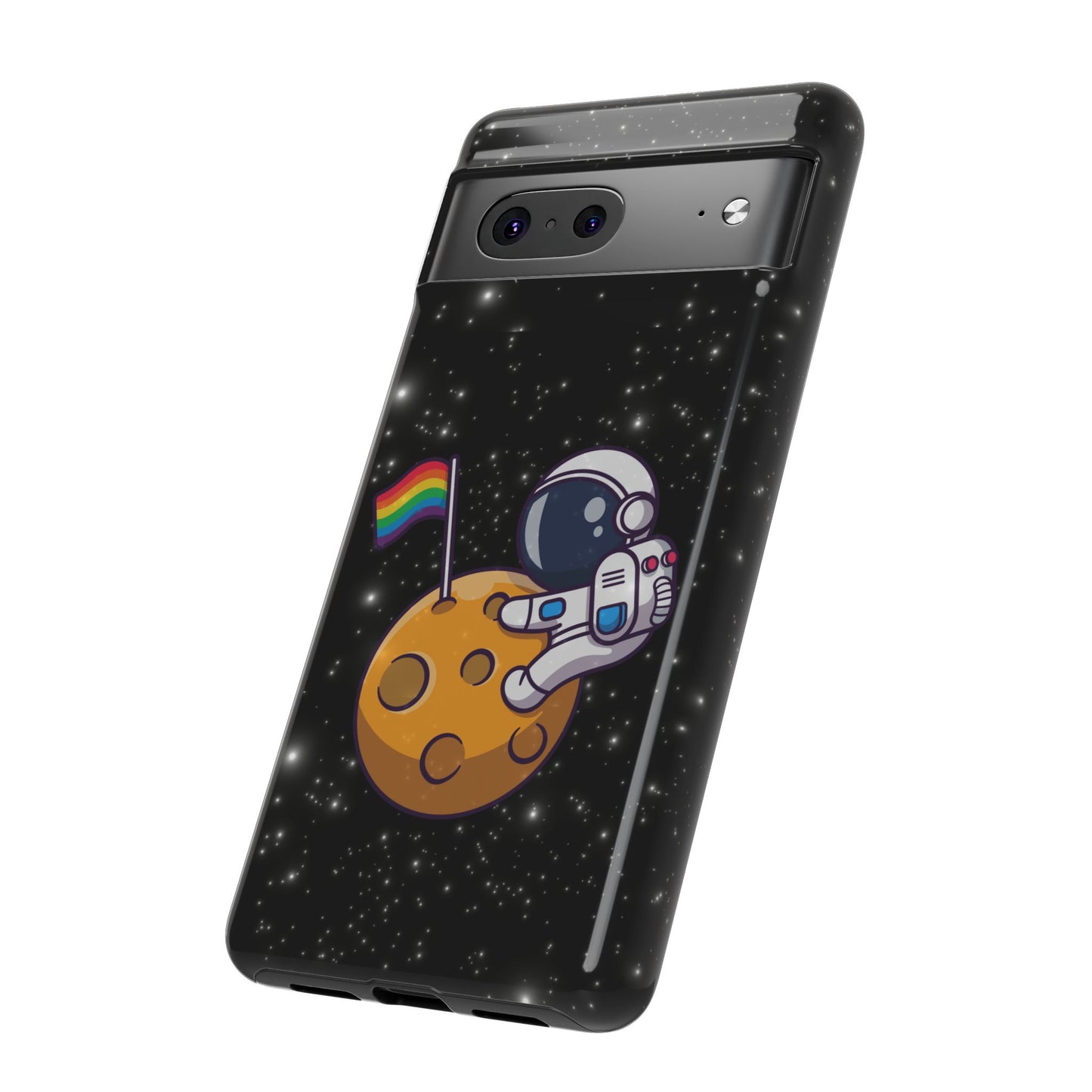 "cosmic queer" lgbtqia+ android astronaut tough phone case
