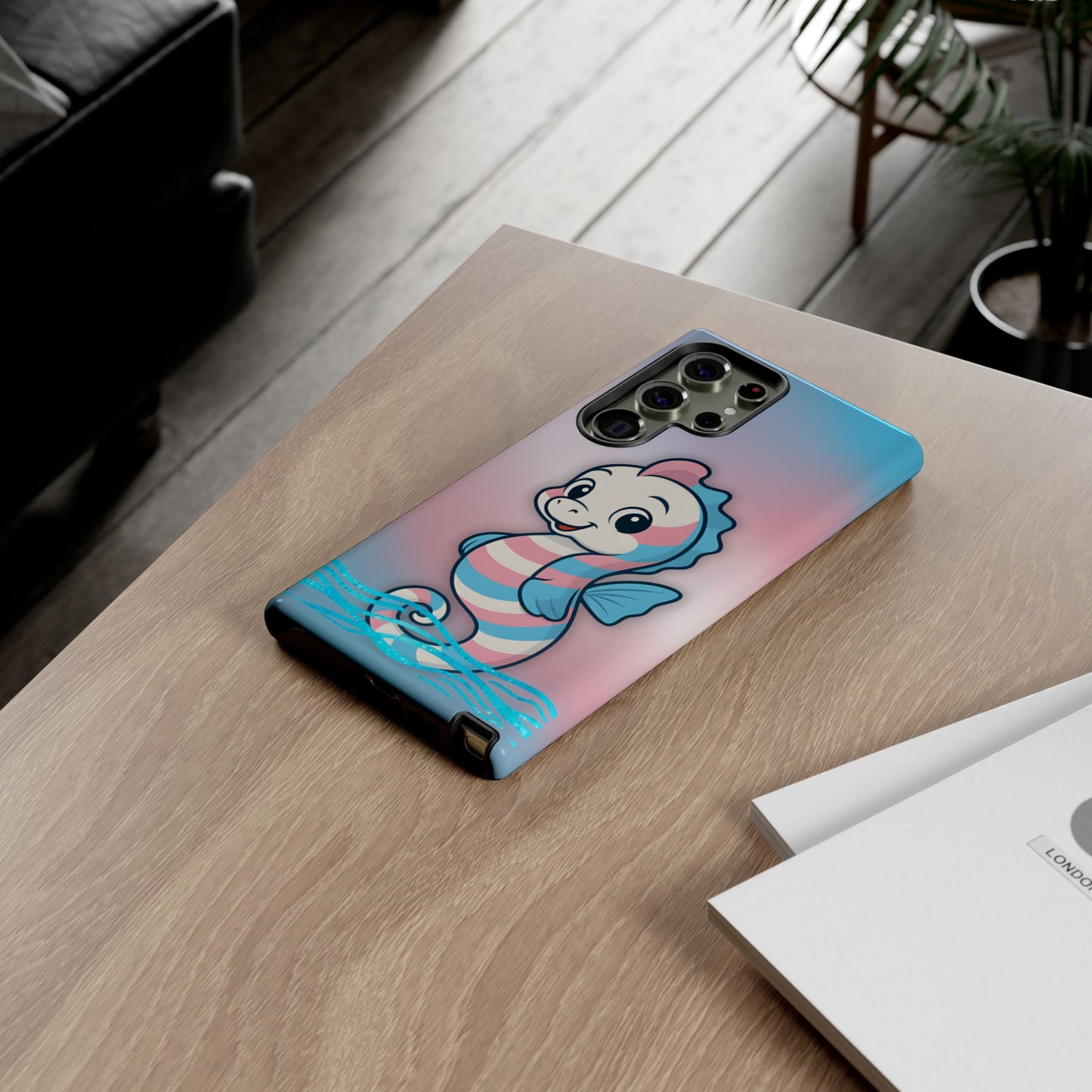 “sea me” – trans pride seahorse android tough phone case