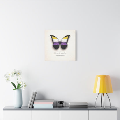 Nonbinary Pride Butterfly | Metamorphosis Series Canvas Wall Art
