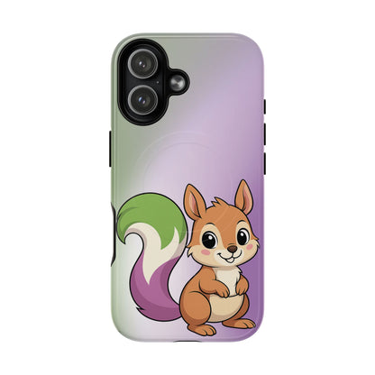 "Queeriosity"– Genderqueer Pride Squirrel MagSafe® iPhone Case