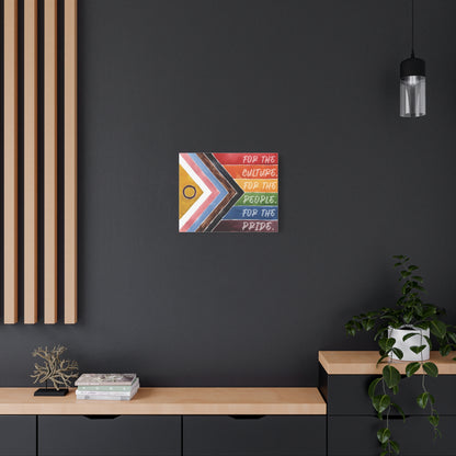 For The Culture. For The People. For The Pride. | Progress Pride Flag Canvas Wall Art