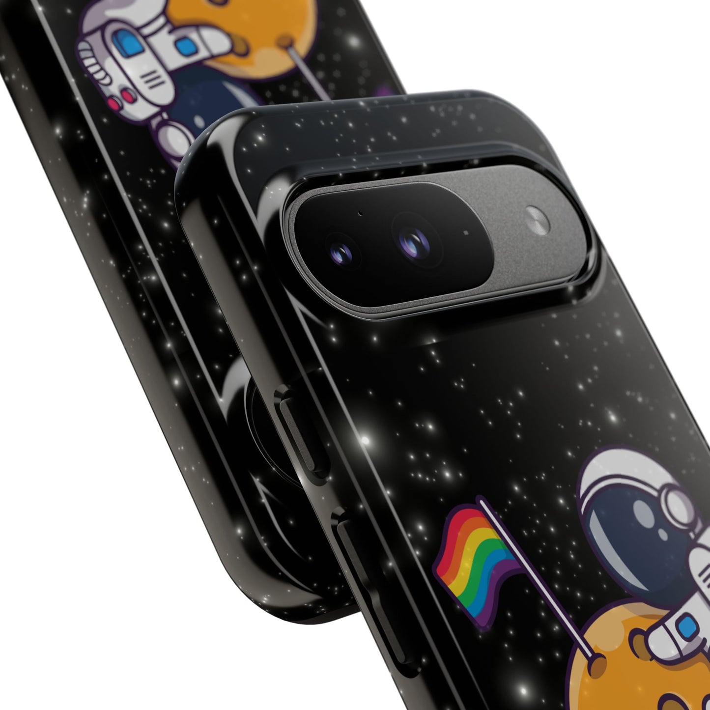 "cosmic queer" lgbtqia+ android astronaut tough phone case