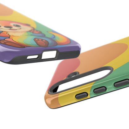 “Otterly Queer” – Retro Rainbow Pride Otter Android Tough Phone Case