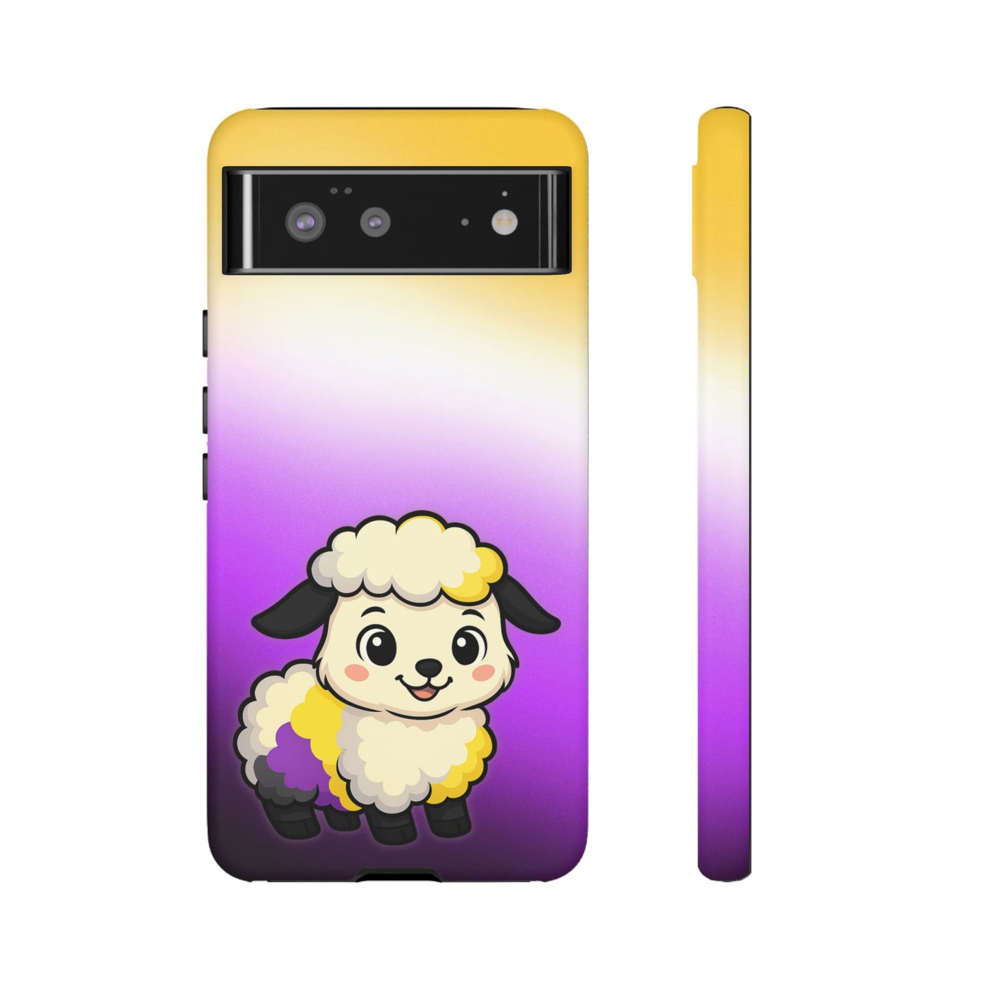 "nonbibaaary" – nonbinary pride sheep android tough phone case