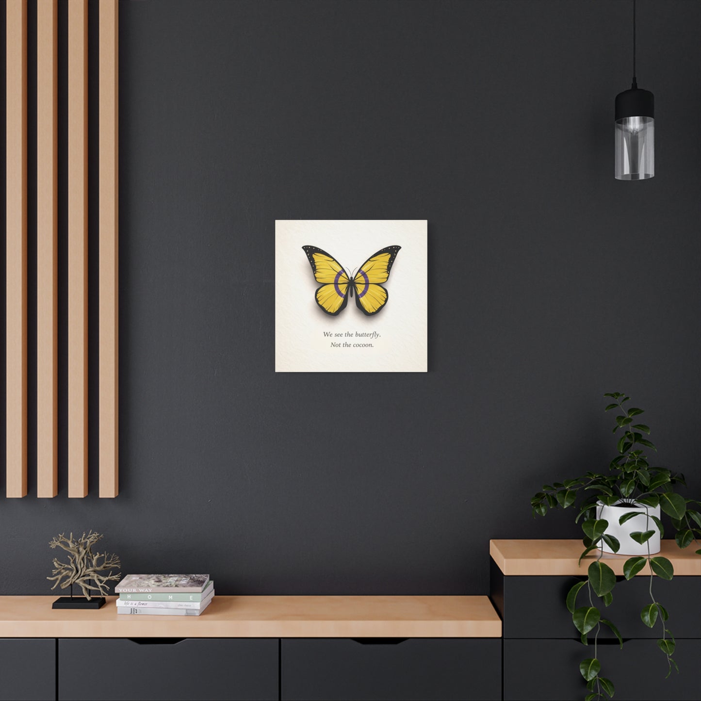 intersex pride butterfly | metamorphosis series canvas wall art