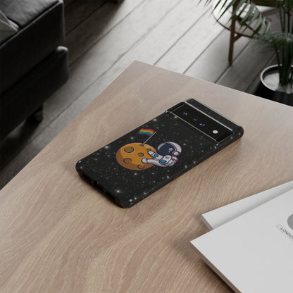 "Cosmic Queer" LGBTQIA+ Android Astronaut Tough Phone Case