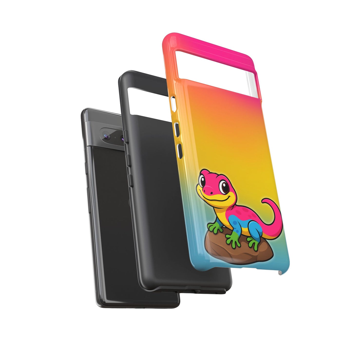 "pan-tastic voyage" – pansexual pride gecko android tough phone case