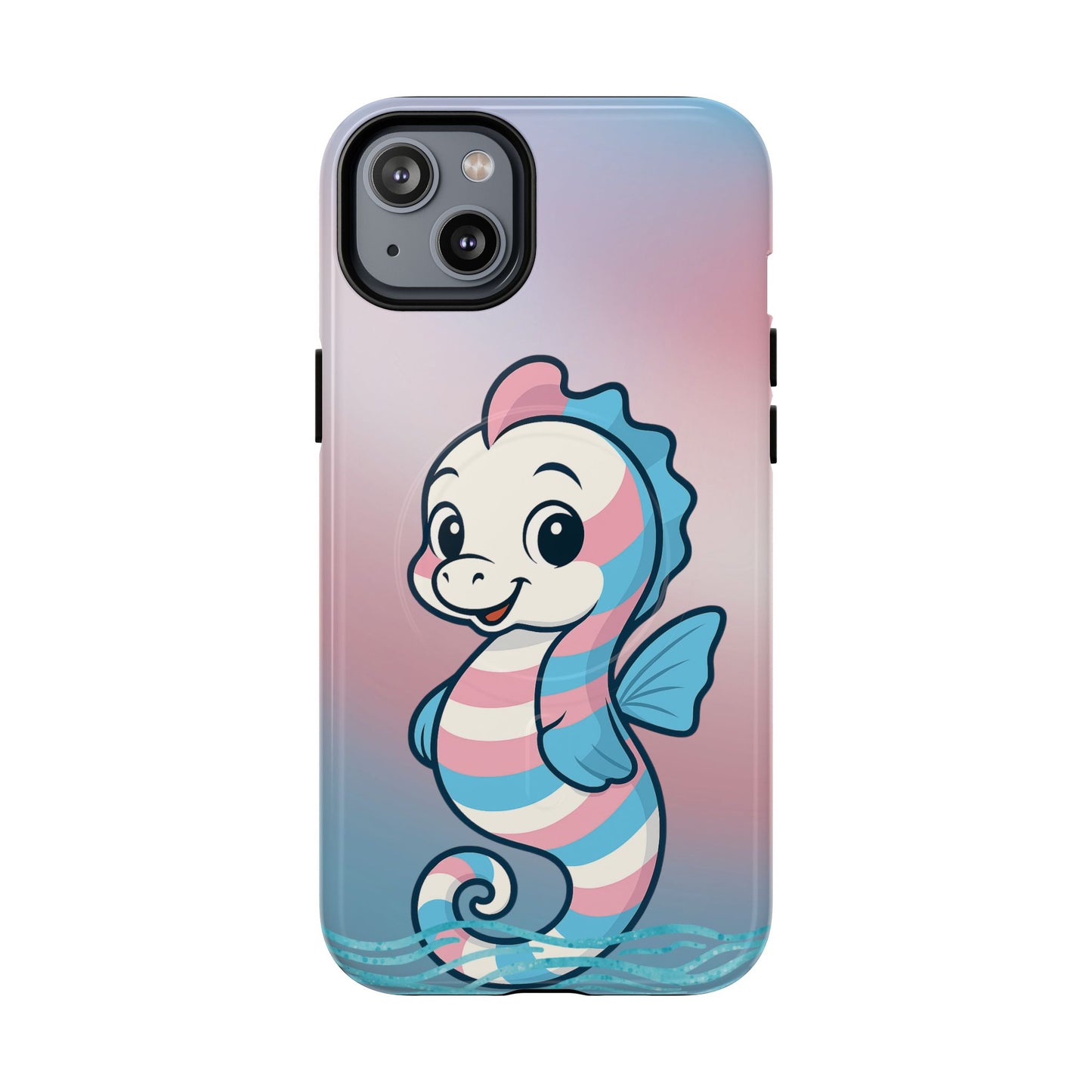 "sea me" – trans pride seahorse magsafe® iphone tough case