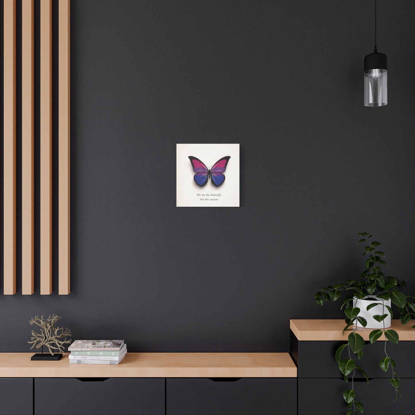 bi pride butterfly | metamorphosis series canvas wall art