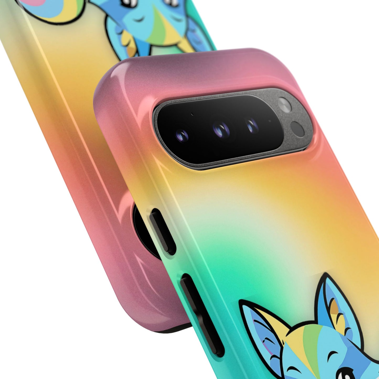 "queer as a fox" – queer pride fox android tough phone case