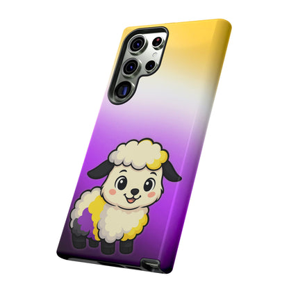 "NonbiBaaary" – Nonbinary Pride Sheep Android Tough Phone Case
