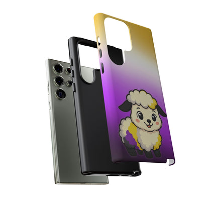 "NonbiBaaary" – Nonbinary Pride Sheep Android Tough Phone Case