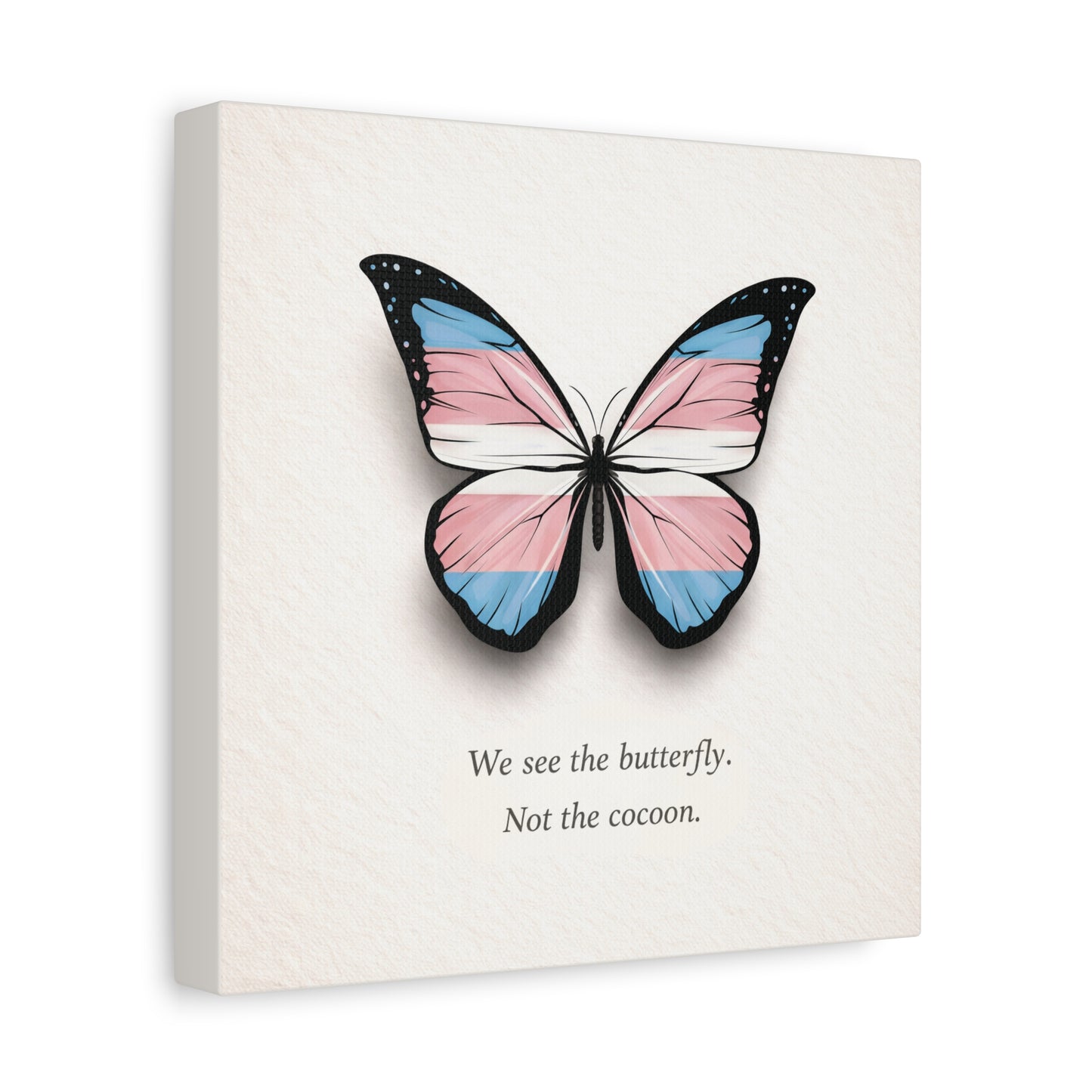 trans pride butterfly | metamorphosis series canvas wall art