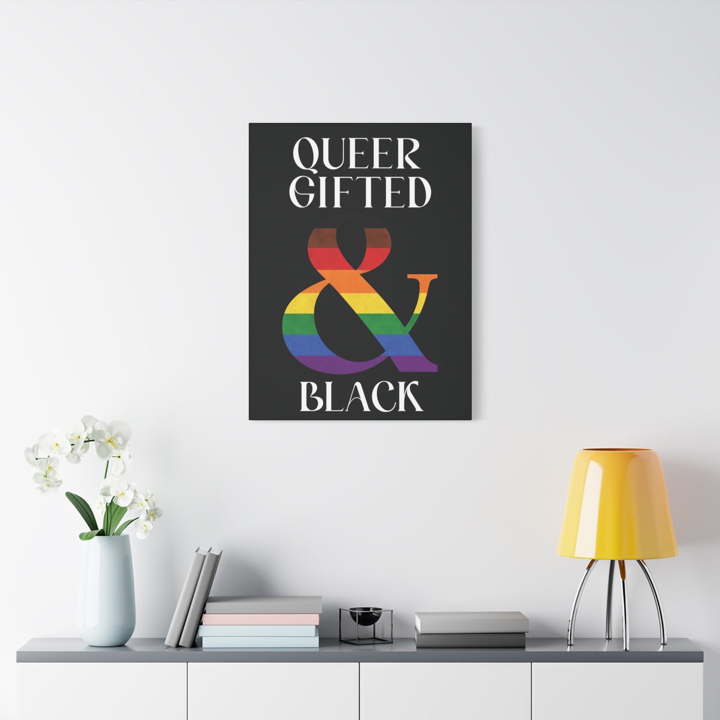 queer, gifted and black | lgbtq pride statement canvas wall art