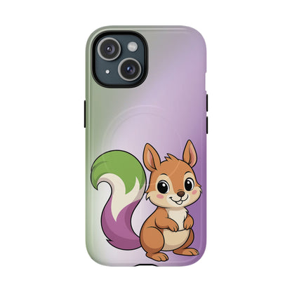 "Queeriosity"– Genderqueer Pride Squirrel MagSafe® iPhone Case